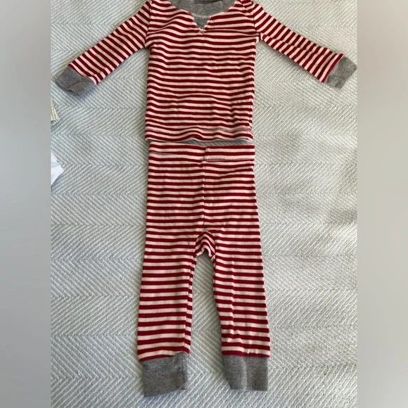 Burt's bees red shop striped pajamas